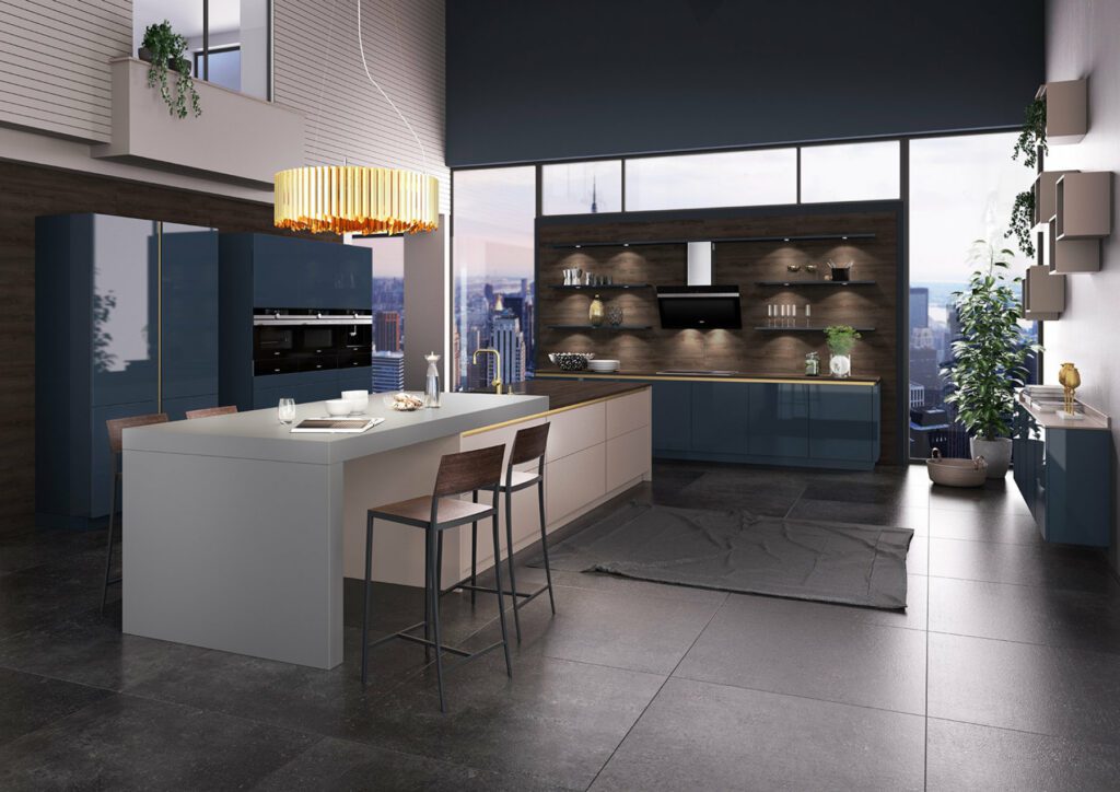 Brigitte Gloss Handleless Kitchen | Totally Kitchens, Southampton