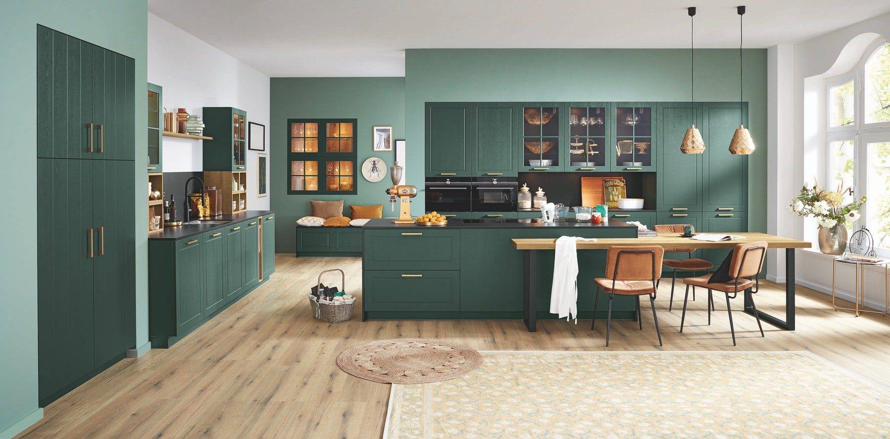 Ballerina Green Shaker Open Plan Kitchen 3 | Totally Kitchens, Southampton