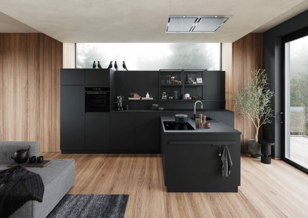 Dark Matt Handleless Kitchen | ColeRoberts, Loughborough