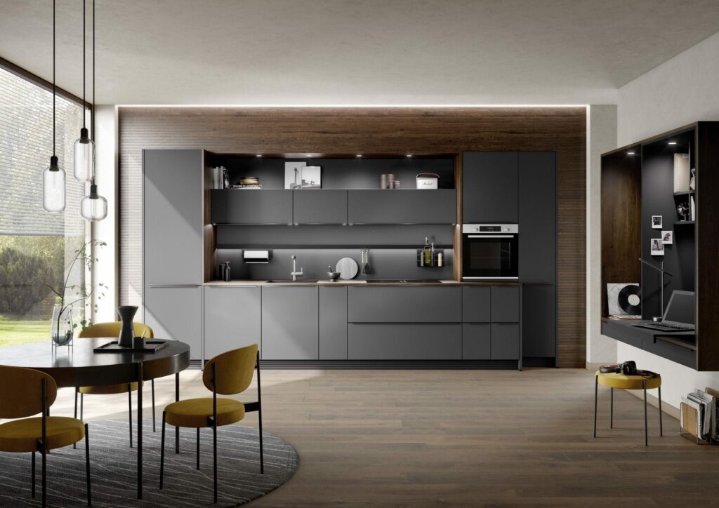 Grey Matt Open Plan Kitchen | ColeRoberts, Loughborough