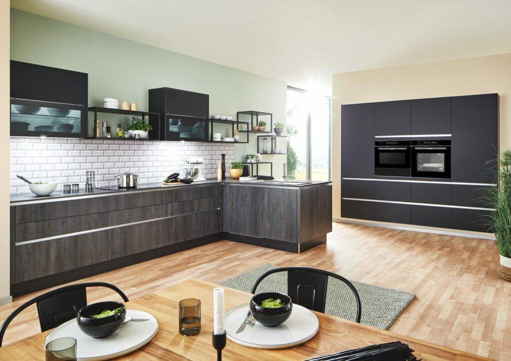 Handleless Grey Stone Kitchen | ColeRoberts, Loughborough