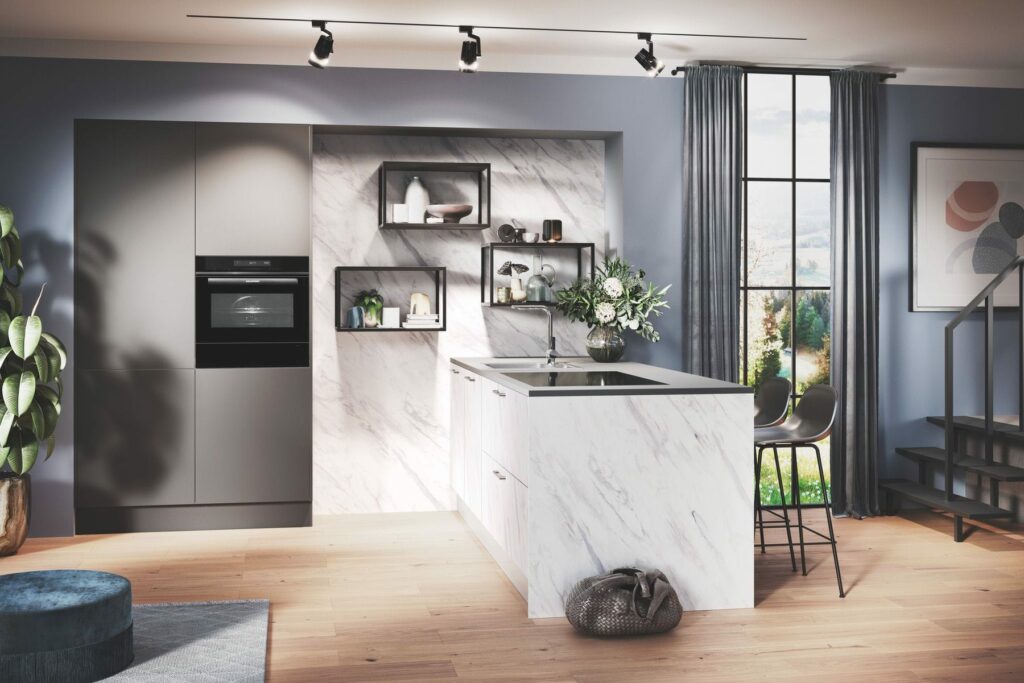 Light Ceramic Compact Kitchen | ColeRoberts, Loughborough