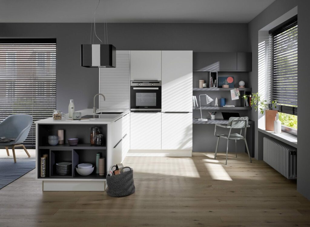Matt White Compact Kitchen | ColeRoberts, Loughborough
