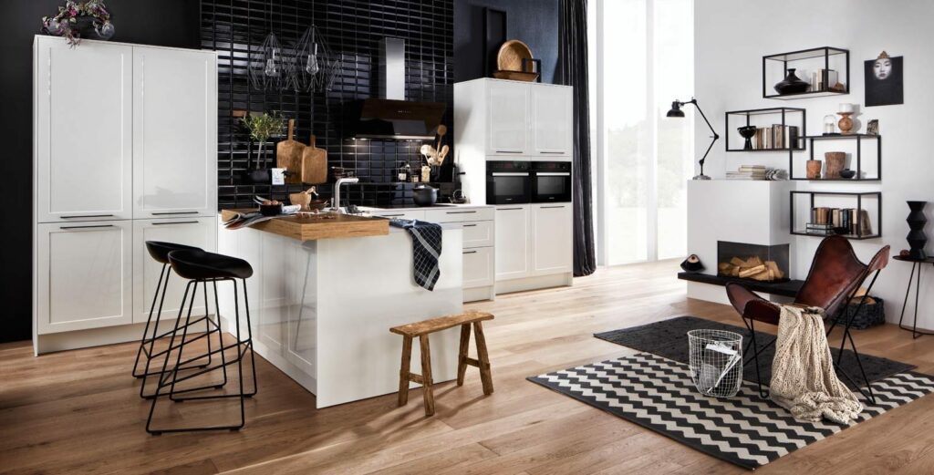 White Shaker Open Plan Kitchen | ColeRoberts, Loughborough