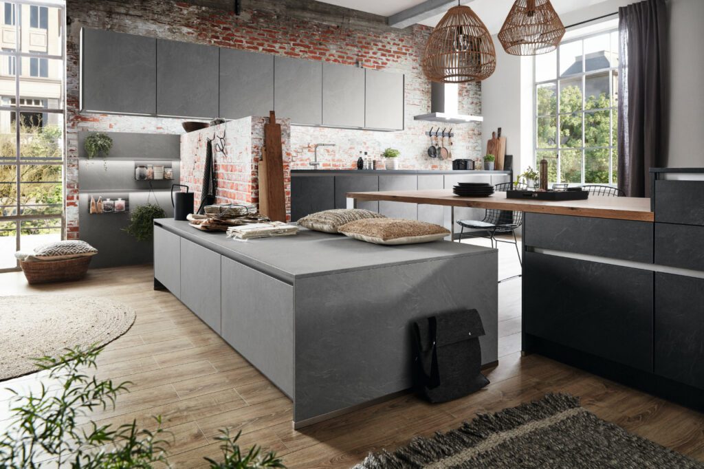 Nobilia Stone Open Plan Kitchen 2 | Nobilia German Kitchens by Square, Sheffield