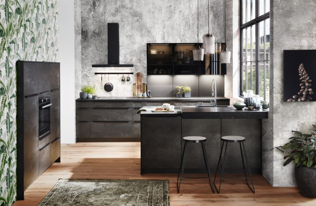 Nobilia Dark Concrete Kitchen 1 | Nobilia German Kitchens by Square, Sheffield
