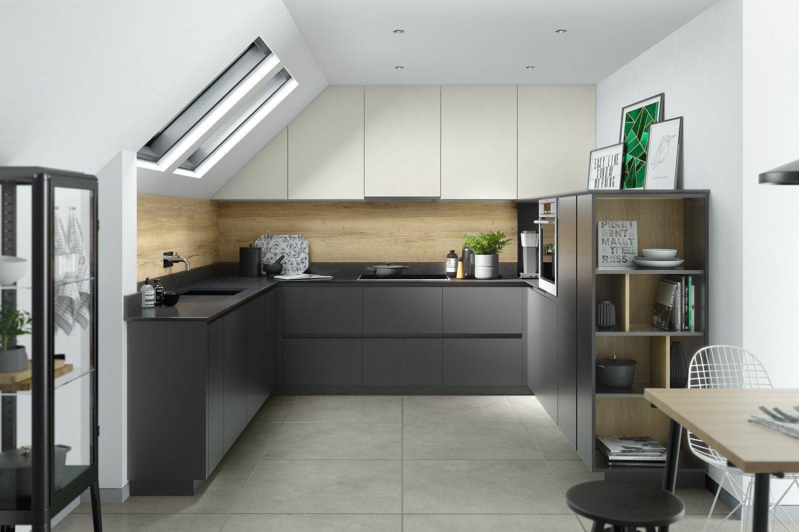 Second Nature Matt Handleless Compact Kitchen | Stanford Design, Upminster