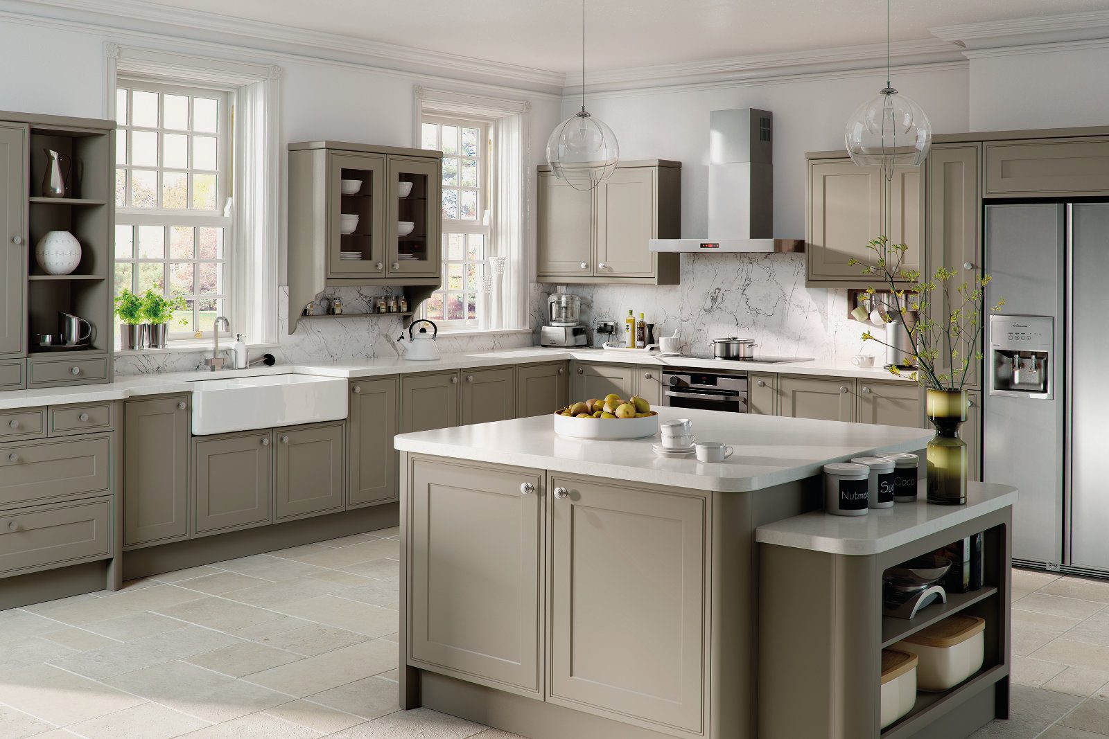 Matt Stone Grey Modern Country Kitchen | Vegas Kitchens, Folkestone