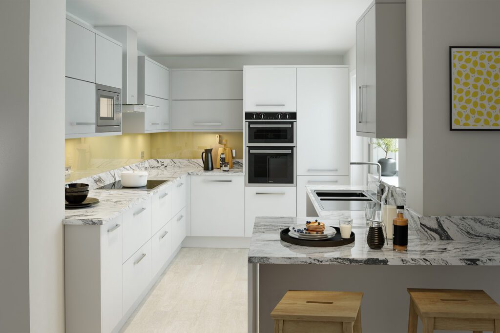 Pinner kitchen showroom Second Nature Matt White Compact Kitchen | My Dream Kitchen, London