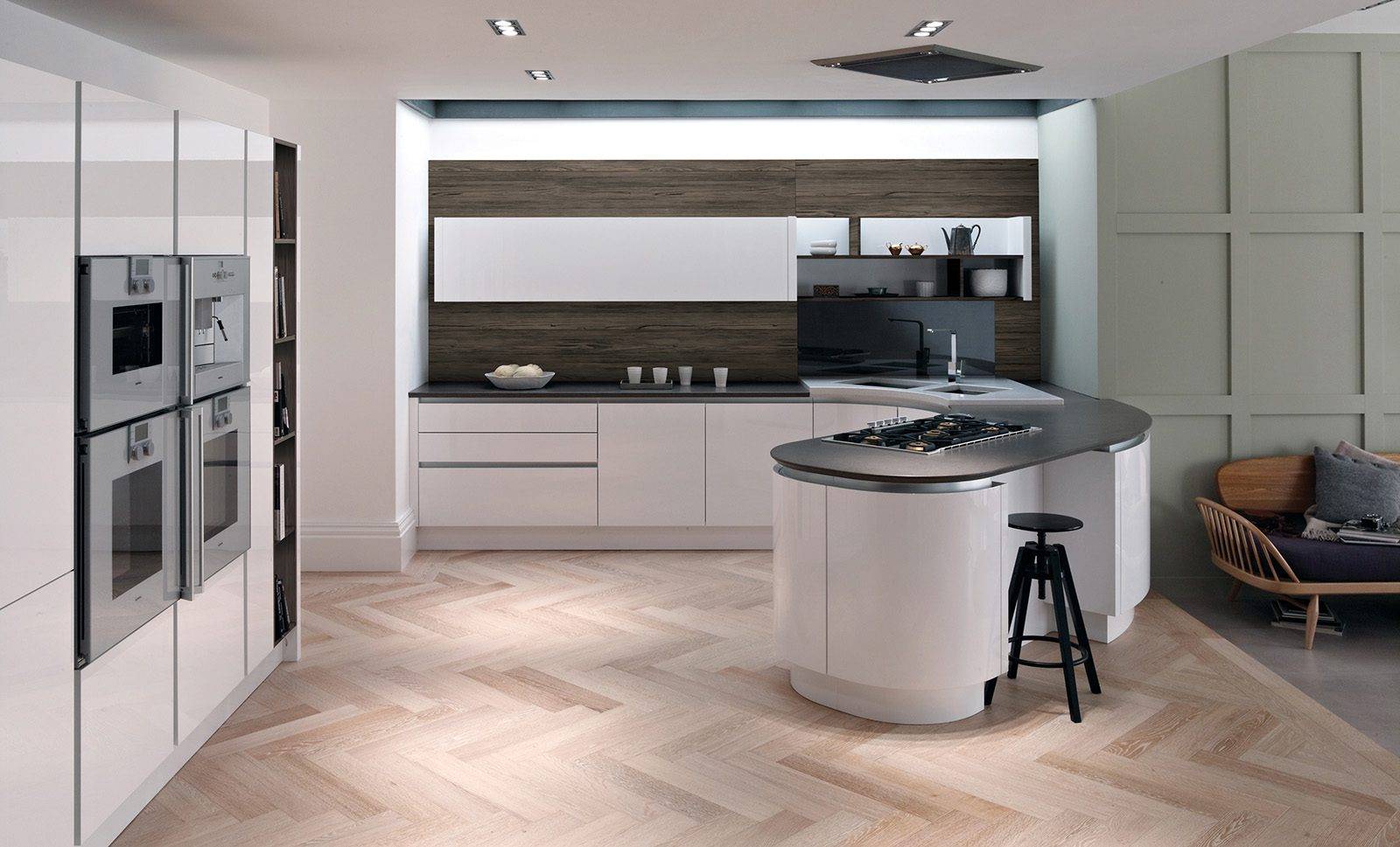 Second Nature White Gloss Curved Kitchen | My Dream Kitchen, London
