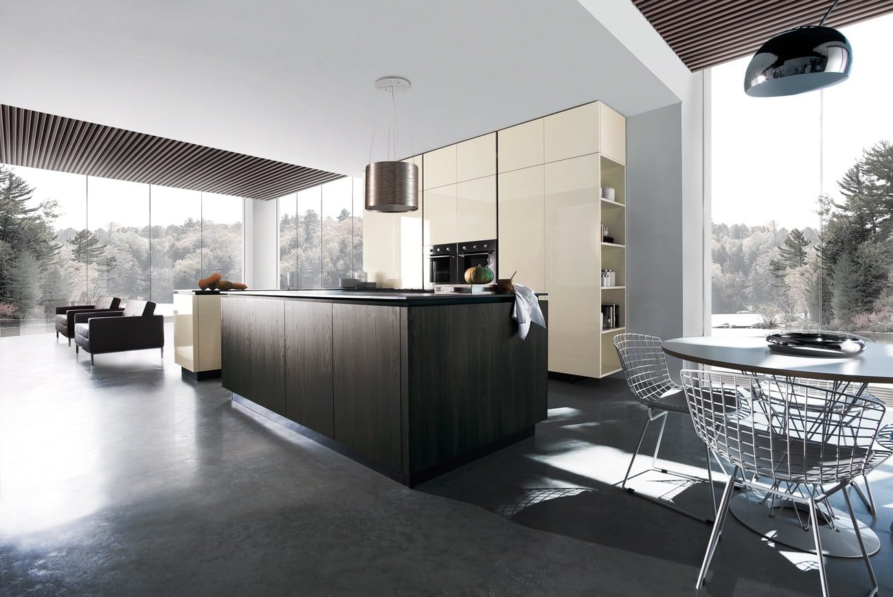 Miton Gloss Wood Handleless Kitchen | Square Kitchens, Barnsley