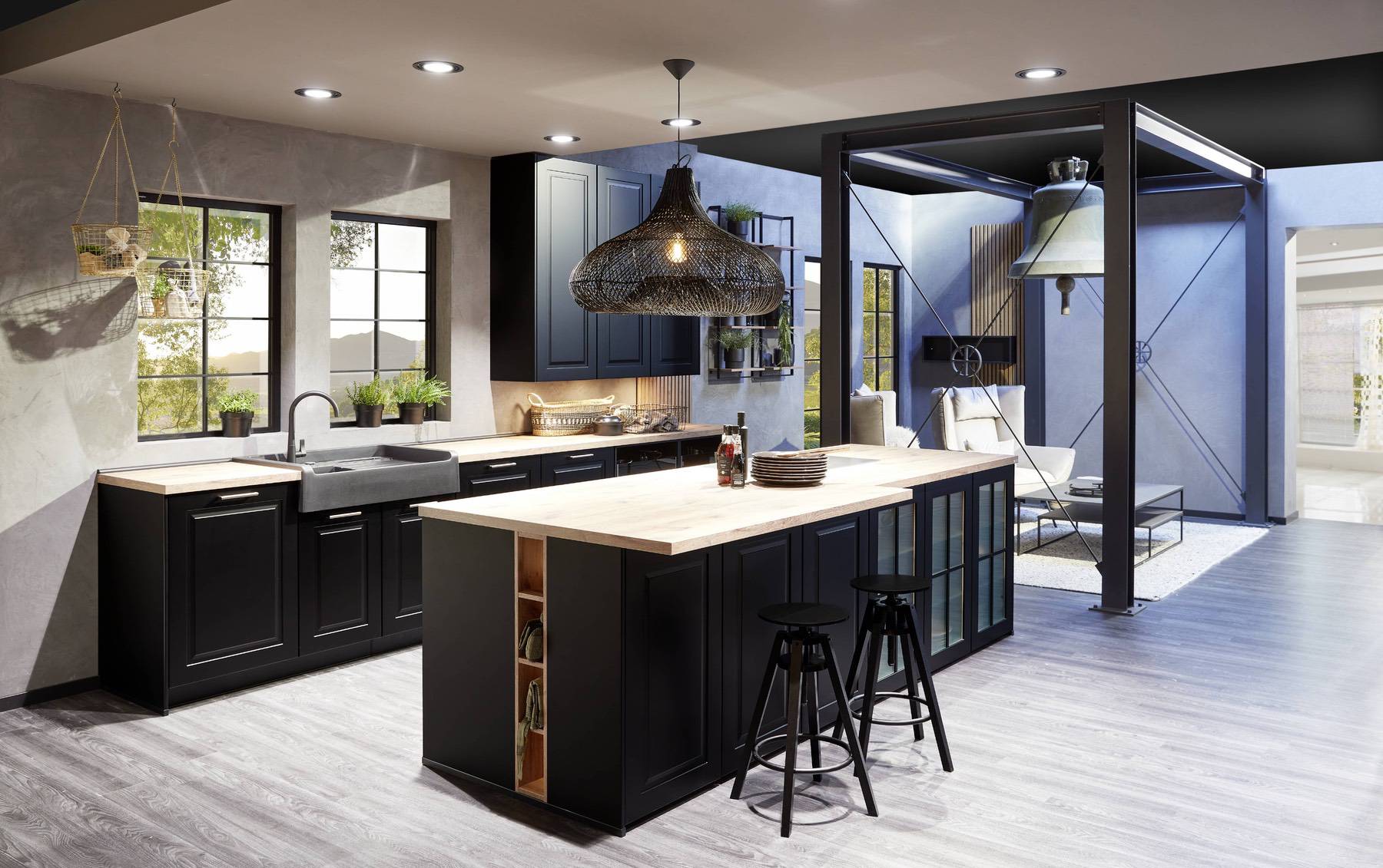 Nobilia Open Plan Dark Stone Kitchen | Square Kitchens, Barnsley
