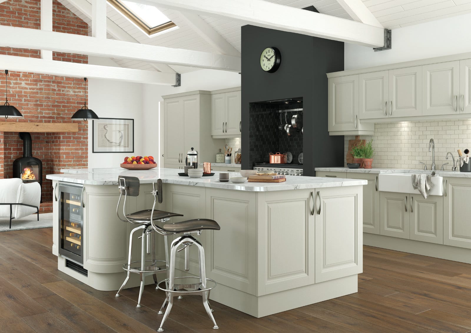 Alku Shaker Open Plan Kitchen With Island 1 | Sia Kitchens, Hertfordshire