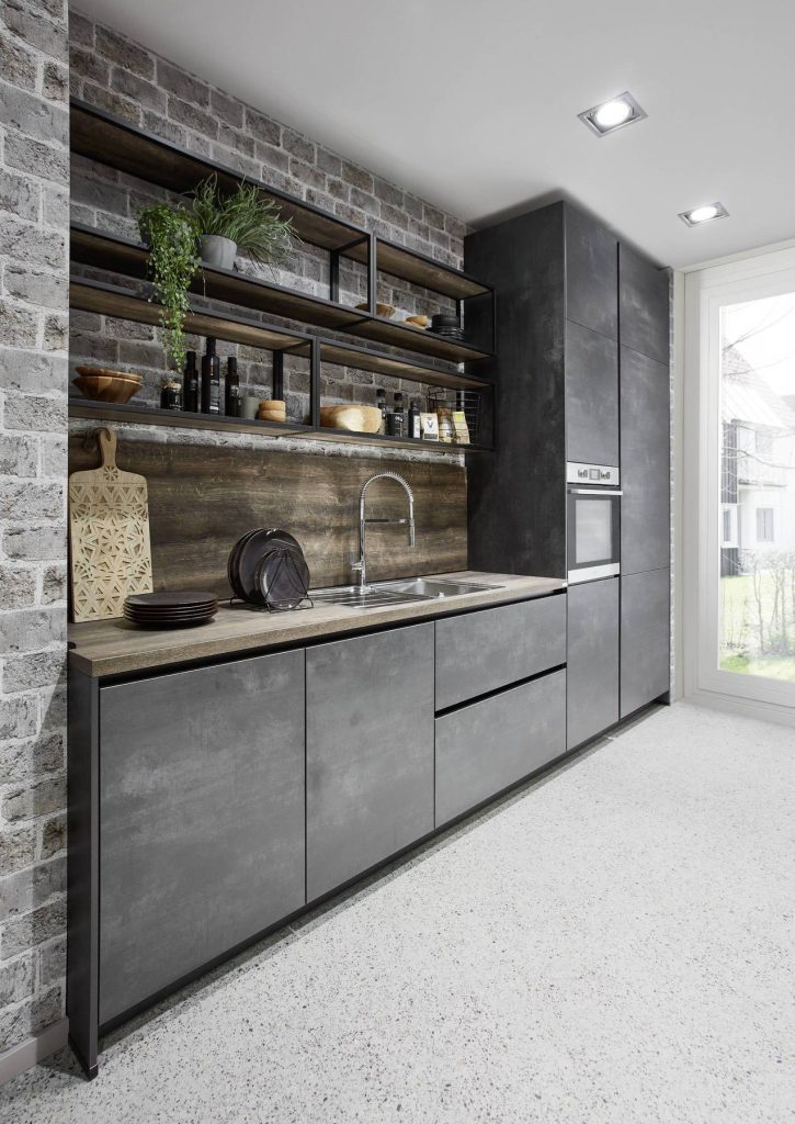 Kitchen Showroom in Wilmslow - Nobilia Wooden Concrete Kitchen 1 | Portfolio Kitchens, Swinton