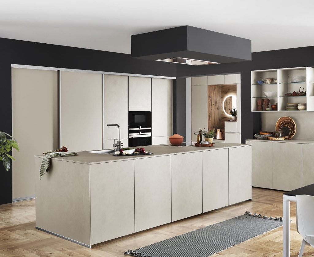 Nobiliagreyhandlelessconcretekitchen1 | Portfolio Kitchens, Swinton