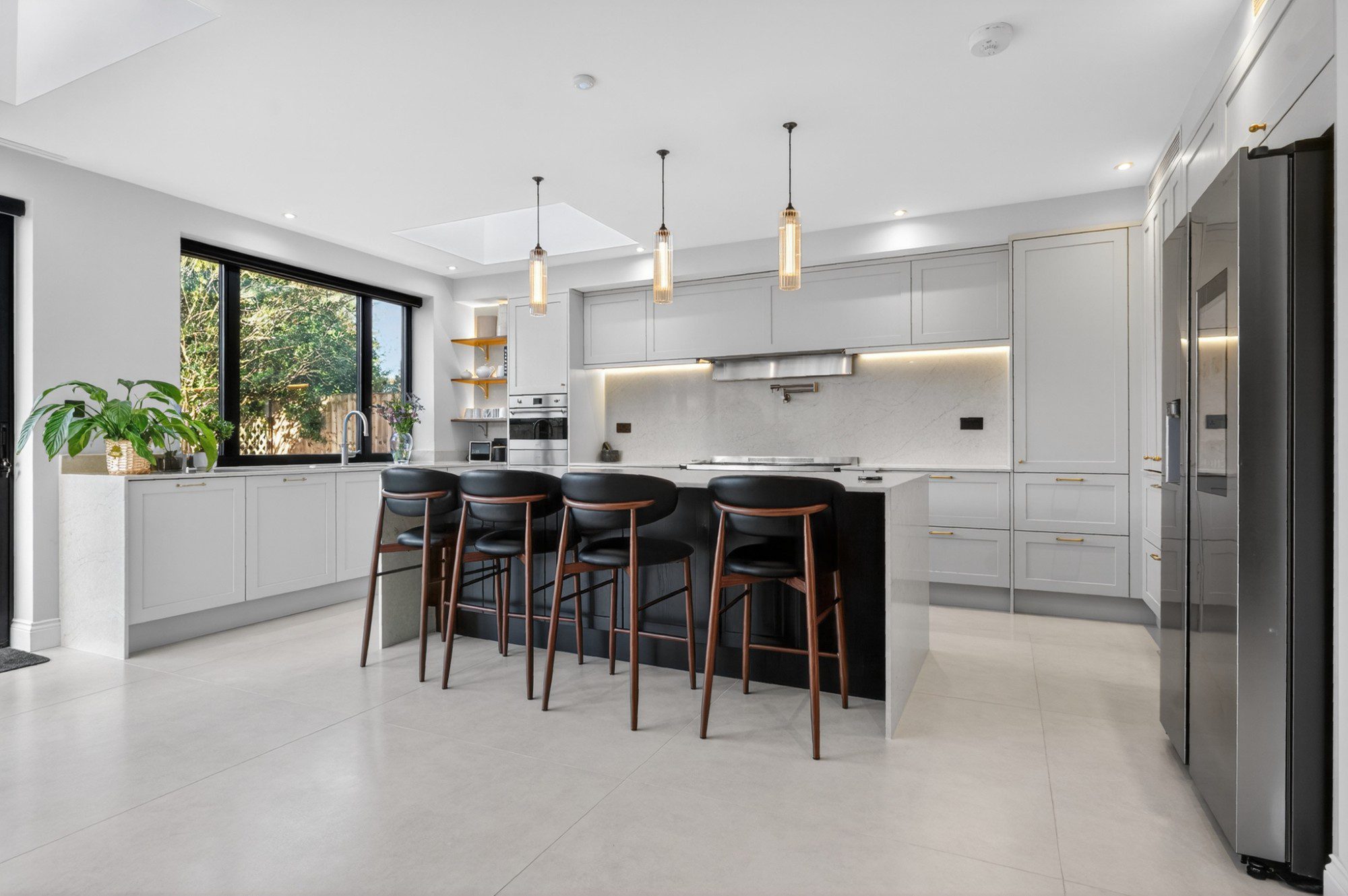 Light Grey Painted Solid Wood Kitchen