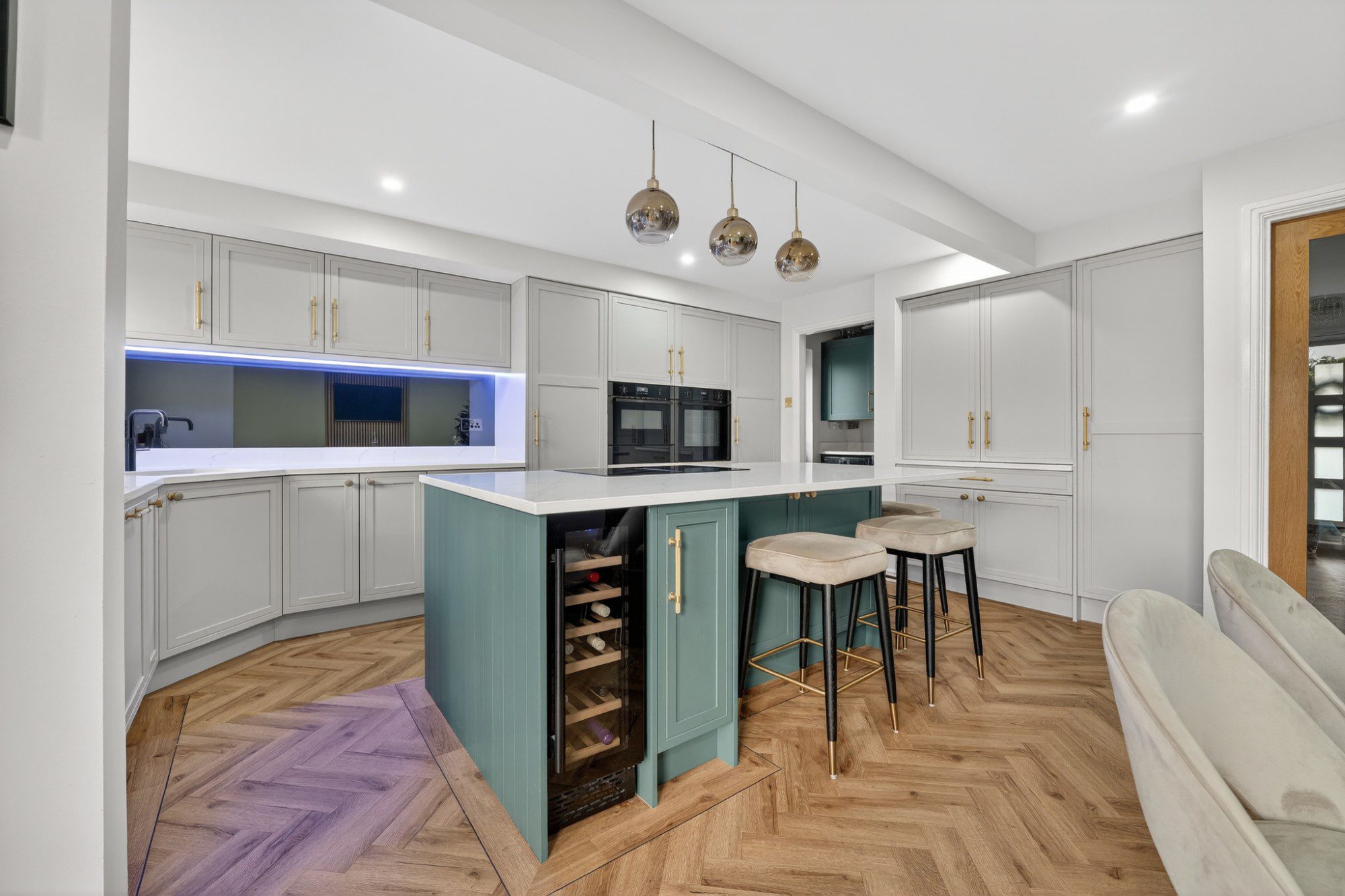 Modern, Two-Tone Painted Wood Kitchen, Swinton