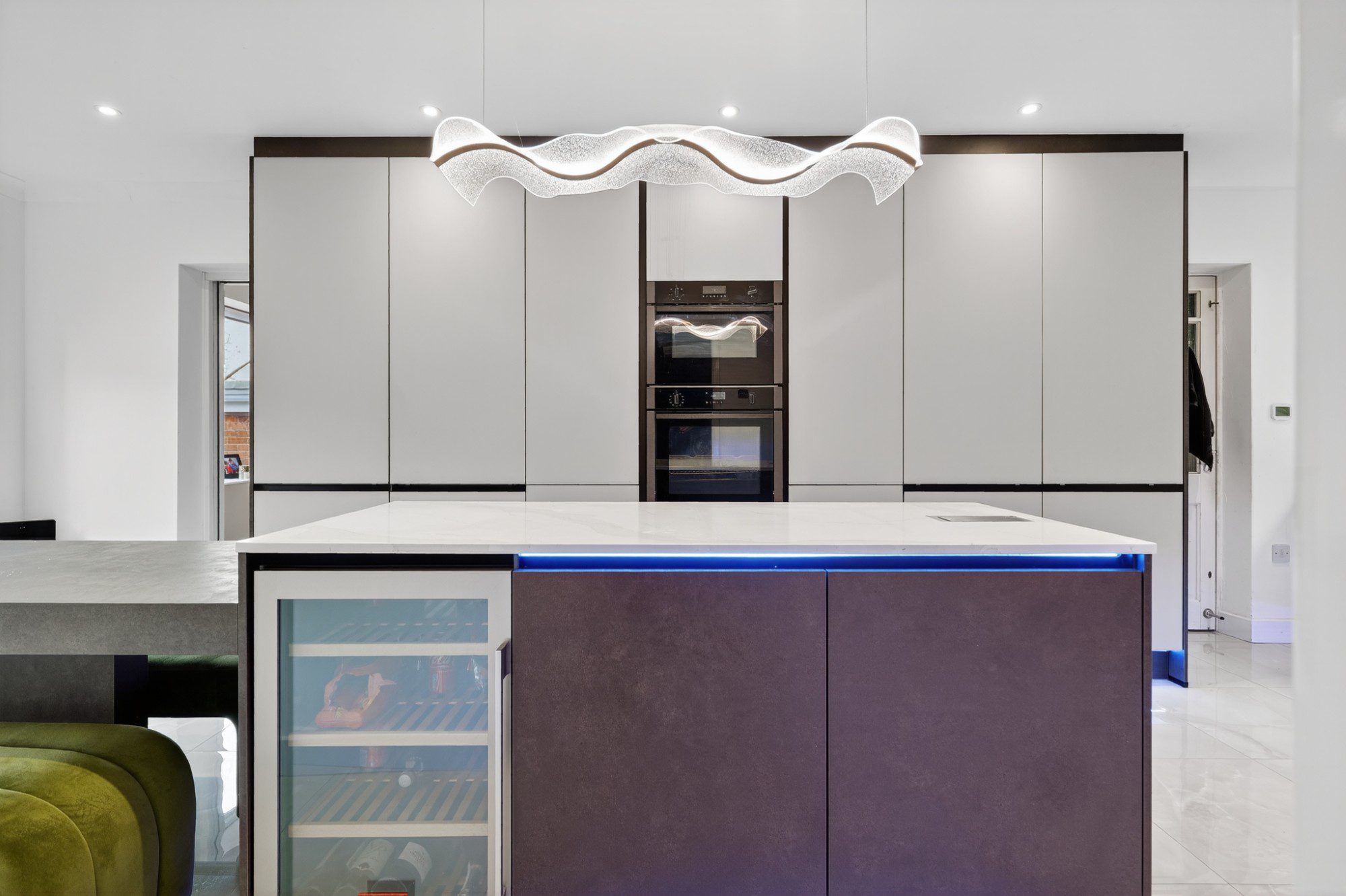 Modern Matt Kitchen with Island, Whitefield