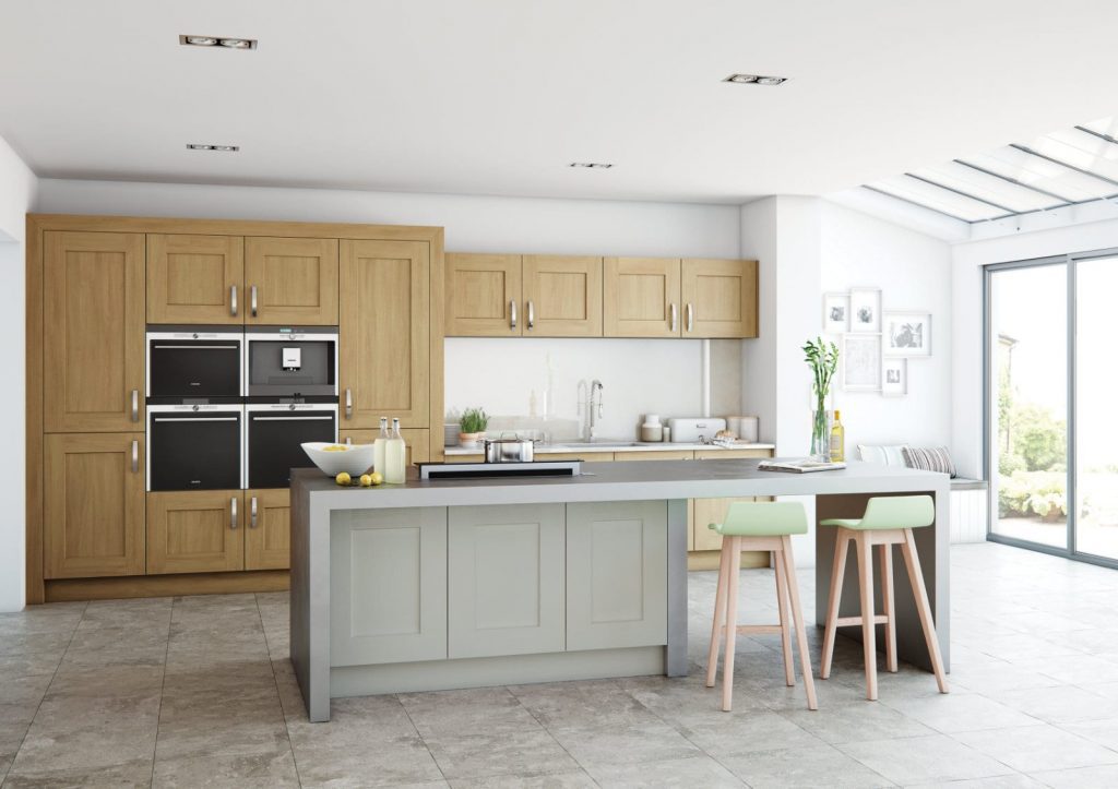 Alku Wood Matt Grey Shaker Open Plan Kitchen With Island | Royal Kitchen Designs, Pontypool