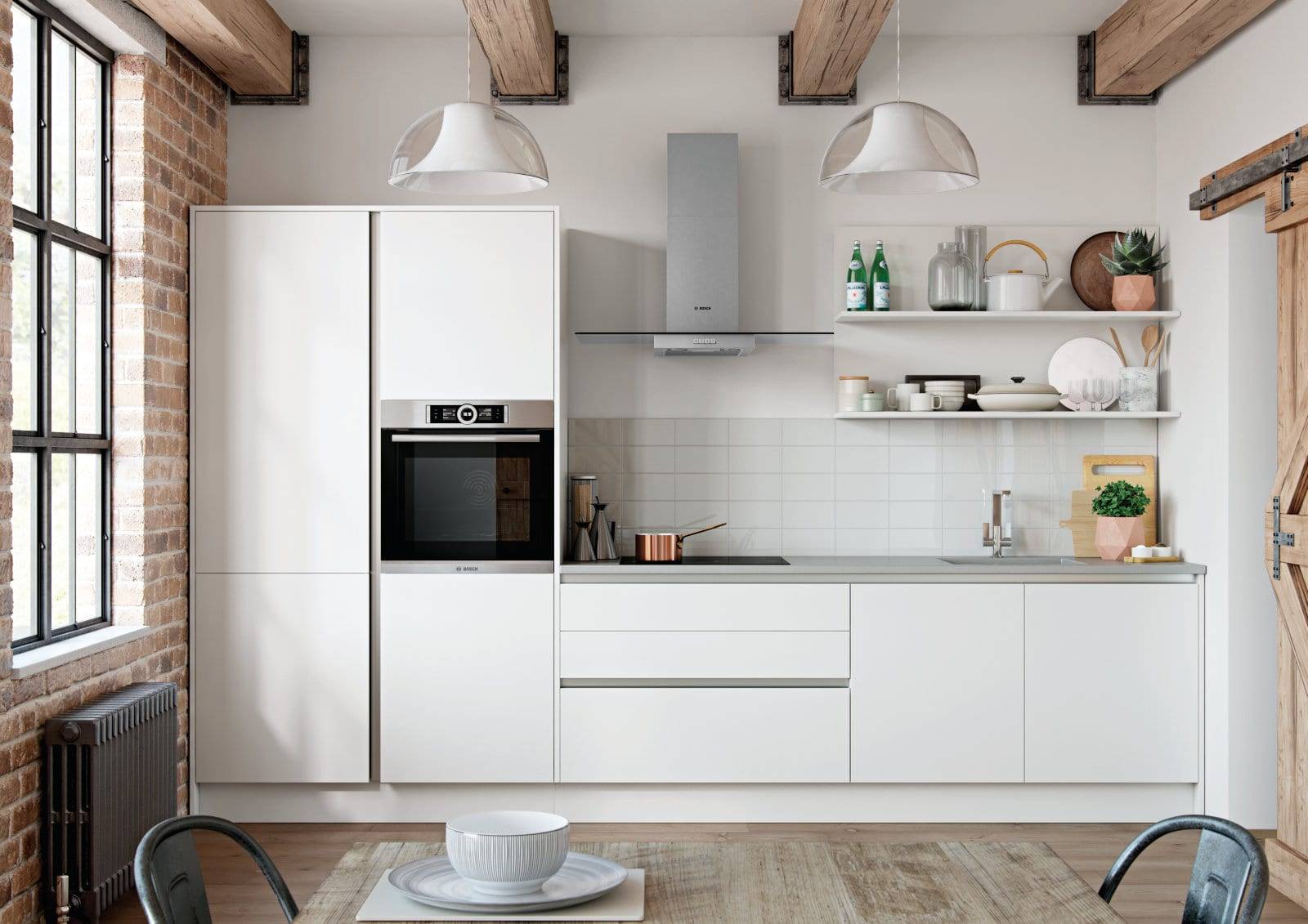 Alku Modern Matt White Handleless Compact Kitchen | Royal Kitchen Designs, Pontypool