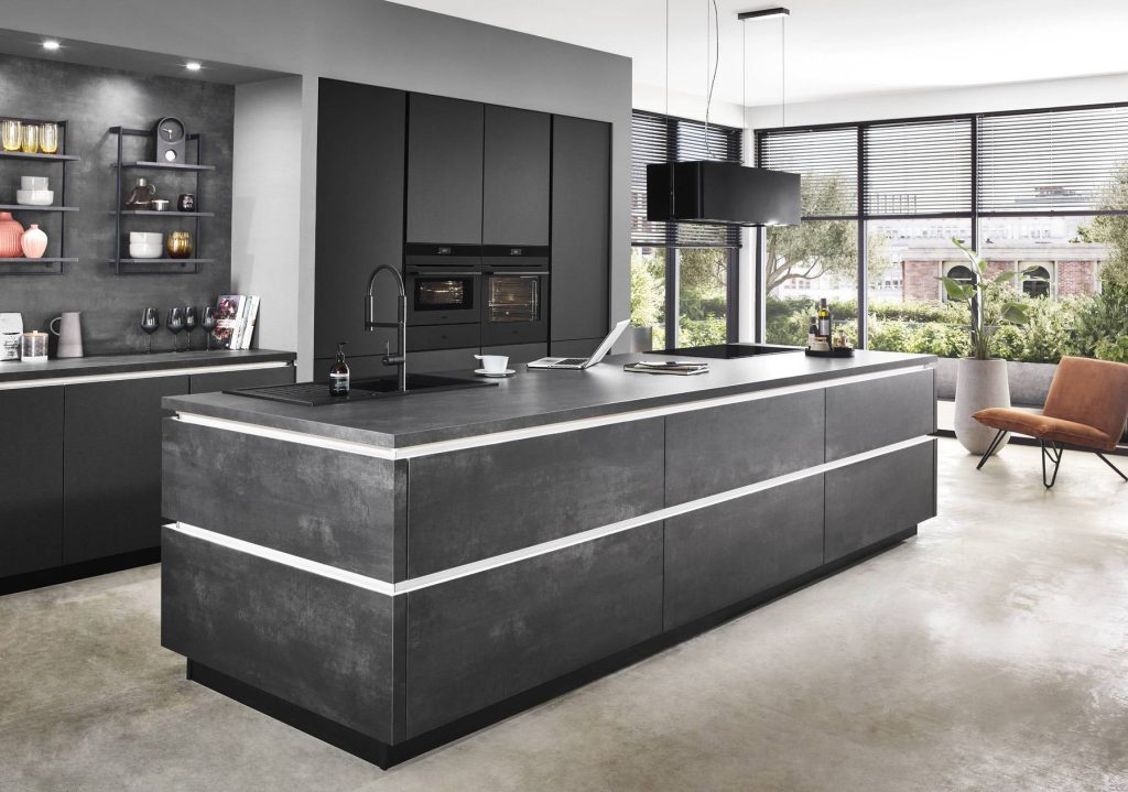 Nobilia Dark Grey Handleless Kitchen 1 | German Kitchen Outlet Greenhill, Sheffield