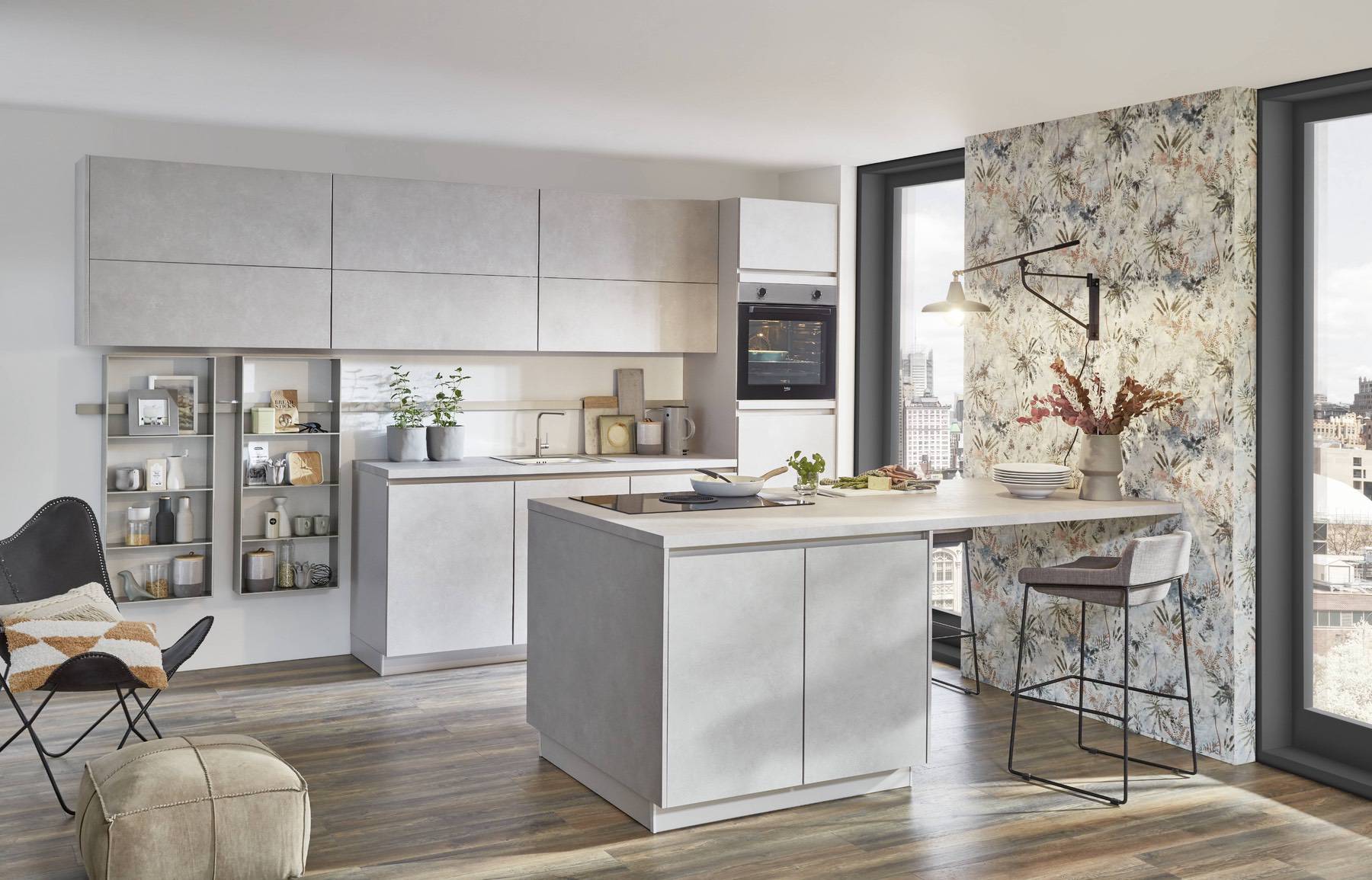 Nobilia Light Grey Handleless Kitchen 1 | German Kitchen Outlet Greenhill, Sheffield