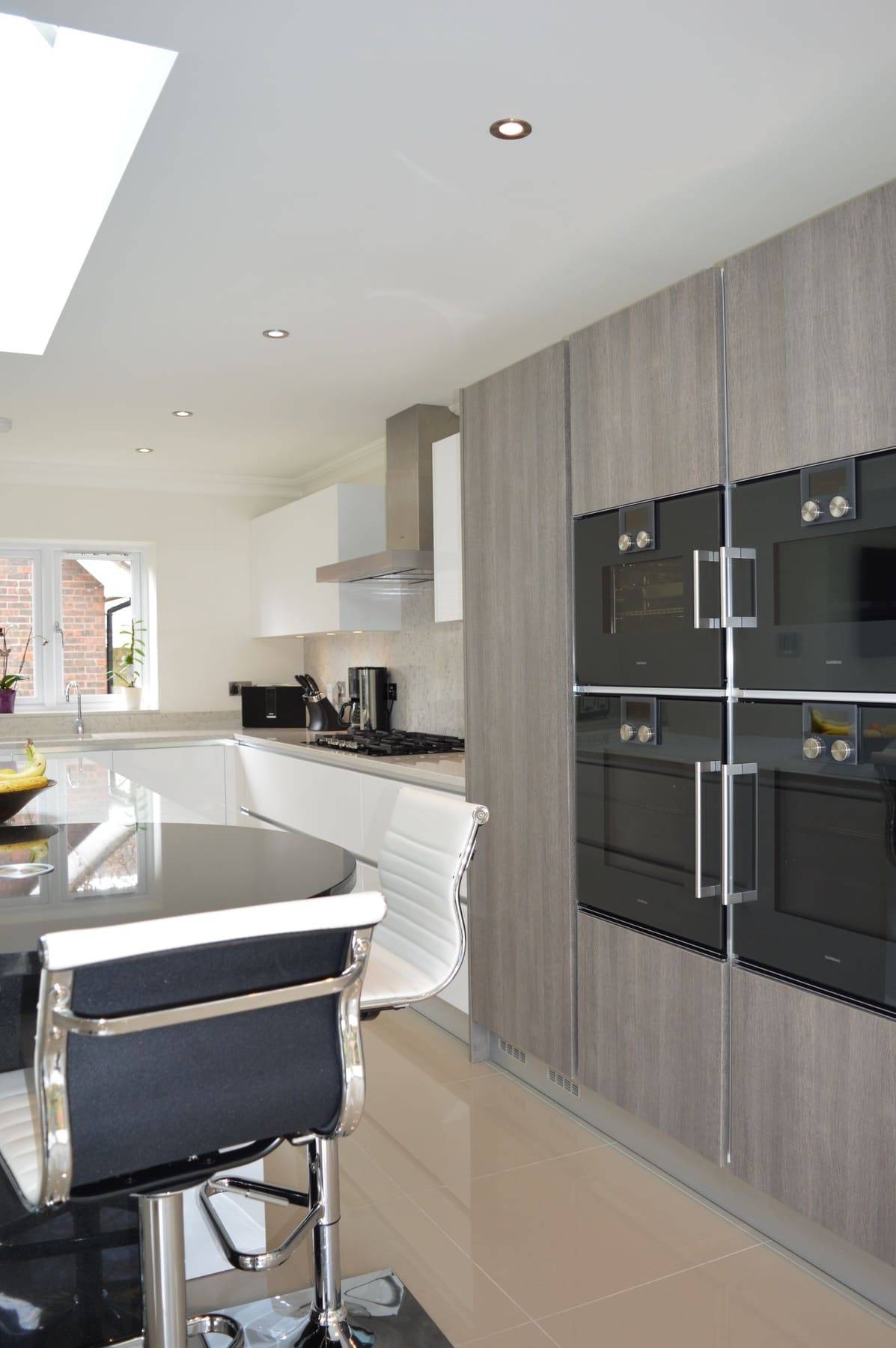 White Gloss Grey Wood Kitchen2 | Stanford Design, Upminster