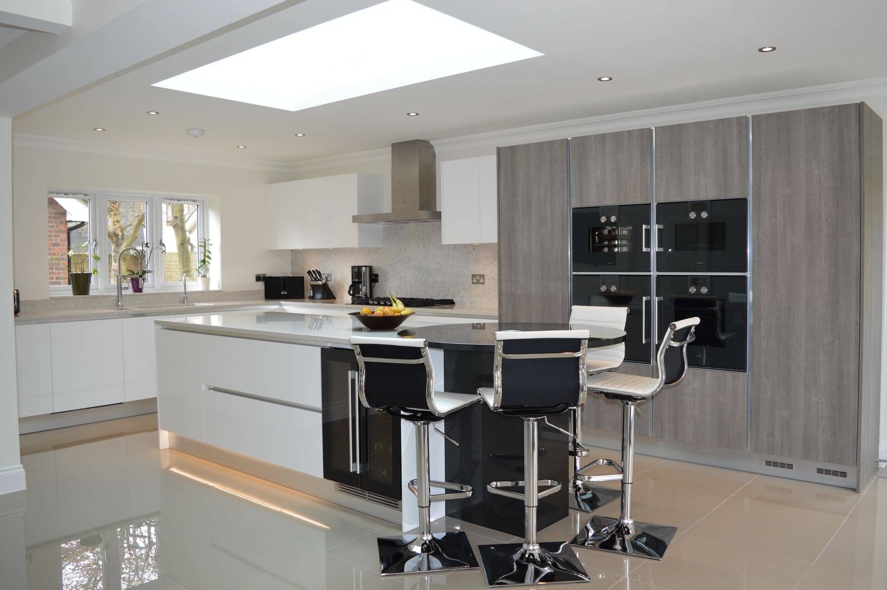 White Gloss Grey Wood Kitchen3 | Stanford Design, Upminster