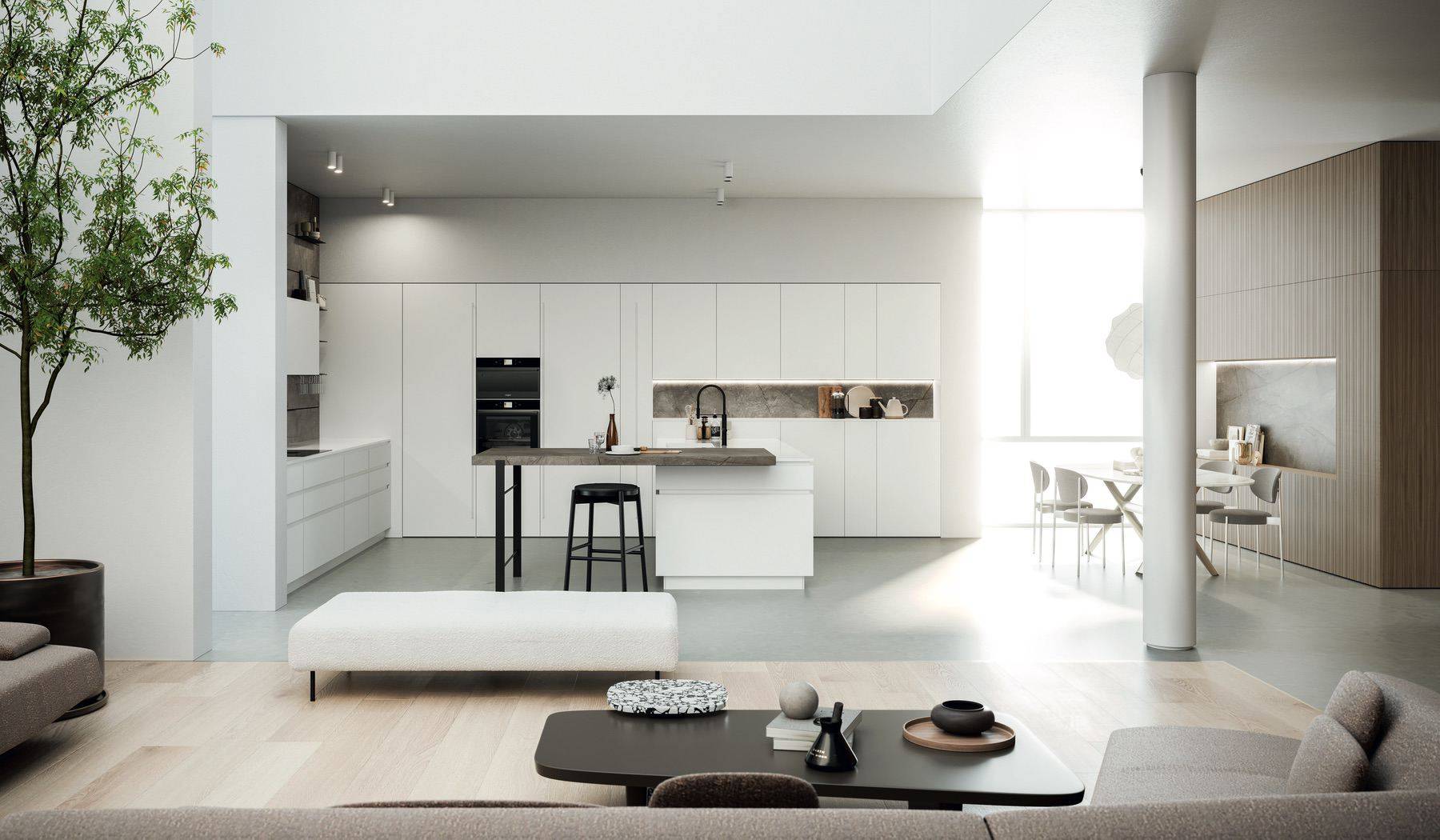 Doimo Gloss Wood Open Plan Kitchen | Vegas Kitchens, Folkestone